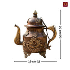 Tibetan Copper Tea & Coffe Kettle - 20cm | Antique Brown Finish |Traditional used for Serving Butter Tea & Spiritual Home Decor