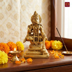 Shree Hanuman Ji Brass Idol | Handcrafted for Worship & Decor | Temple, Office & Vehicle Decor