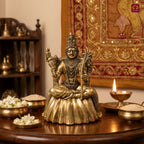 Brass Rajrajeshwari Deviji Idol - 8cm | Antique Finish | Religious Idol for Home, Temple & Car Dashboard Decor