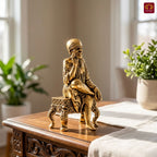 Brass Saibaba Idol - 5cm | Golden Finish | Spritual use for Home, Temple & Car dashboard Decor