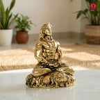 Brass Adiyogi Lord Shiva Idol - 5cm | Golden Finish | Spiritual Idol for Temple & Home Decor