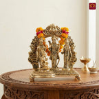 Brass Ram Darbar - 8.5cm | Golden Finish | Spiritual Idol for Temple & Home Decor