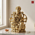 Brass Varahi Mata Idol – 7.5 cm | Golden Finish | Spiritual Idol for Home Temple, Office & Car Dashboard