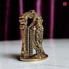 Brass Miniature Lord Sri Venkateswara Ji Idol - 3.5cm | Antique Finish | Spritual use for Home, Temple & Car Dashboard Decor