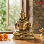 Brass Shiv Ji Idol - 8 cm | Antique Finish | Spiritual use for Temple, Home & Car Decor