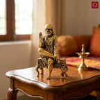 Brass Saibaba Idol - 6.5cm | Golden Finish | Spritual use for Home, Temple & Car dashboard Decor
