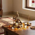 Brass Shiv Ji Idol - 5 cm | Antique Finish | Spiritual use for Temple, Home & Car Decor