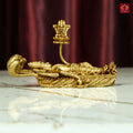 Brass Padmanabha Swamy Idol(Shesha-Shayi Lord Vishnu) - 5cm | Antique Finish | Spiritual Idol for Temple, Home & Car Dashboard Decor