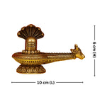 Brass Shivling with Detachable Sheshnaag – 6cm | Antique Finish | Spiritual Idol for Temple & Home Decor