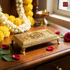 Brass Chauki - 3cm | Antique Golden Finish | Spiritual item for Temple & Home Decor