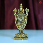 Brass Shree Venkateshwara Ji Idol - 7.5cm | Golden Finish | Spritual use for Home, Temple & Car Dashboard Decor