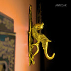 Brass Parrot Wall Hanging – 24 cm | Ethnic Design in Antique Golden Finish | Handcrafted Decor for Temple, Home & Wall