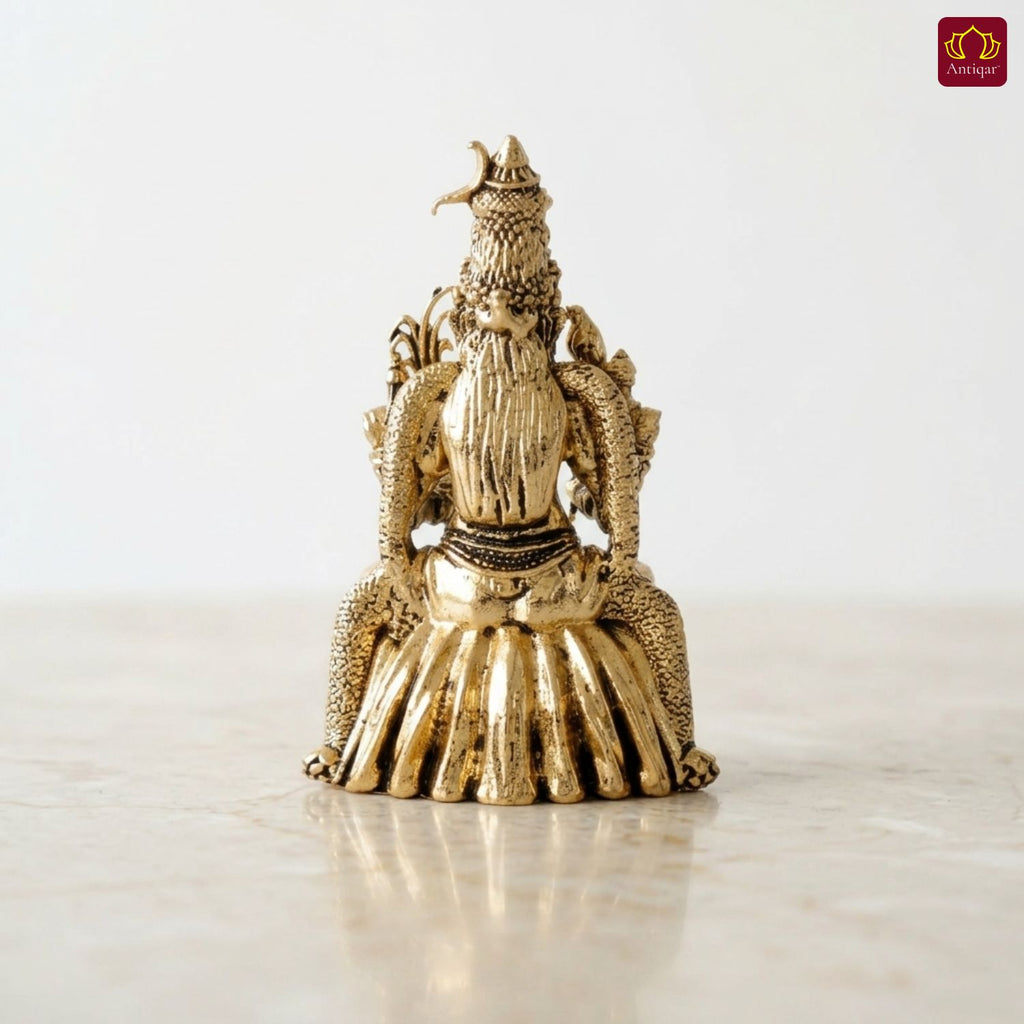 Brass Lalitha Deviji Idol - 8cm | Golden Finish | Religious Idol for Home, Temple & Car Dashboard Decor