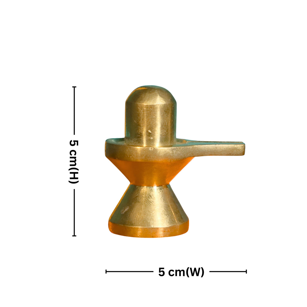 Brass Shivling Idol – 5 cm | Superfine Finish | Handcrafted by Artisans | Perfect for Temple, Home Decor & Car Dashboard