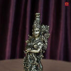 Brass Radha Rani Idol - 15cm | Antique Finish | Handcrafted Artwork | Home & Office Decor | Ideal for Gifting & Spiritual Blessings
