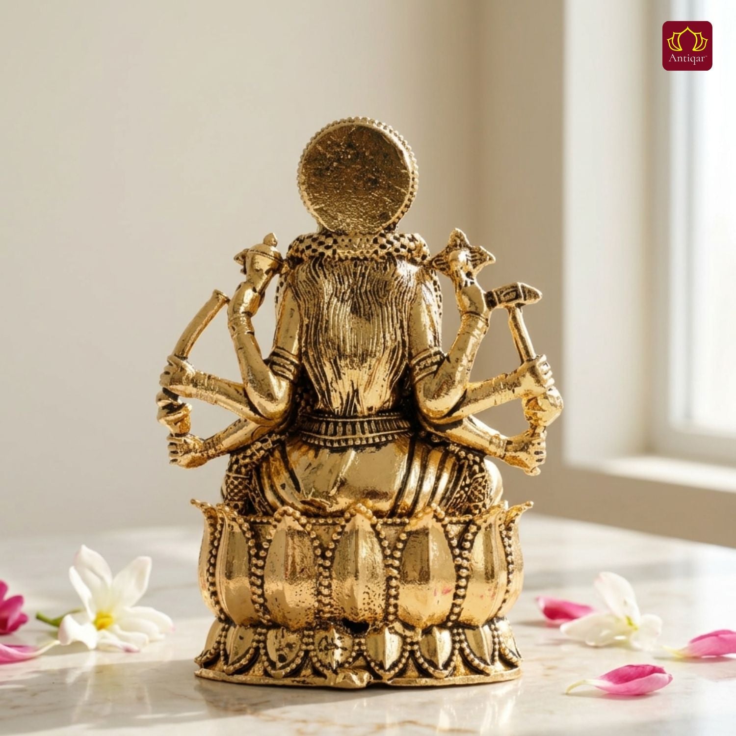 Brass Varahi Mata Idol – 7.5 cm | Golden Finish | Spiritual Idol for Home Temple, Office & Car Dashboard