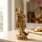 Brass Kartikeya Ji Idol -7.5cm | Golden Finish | Spritual use for Home, Temple & Car Dashboard Decor