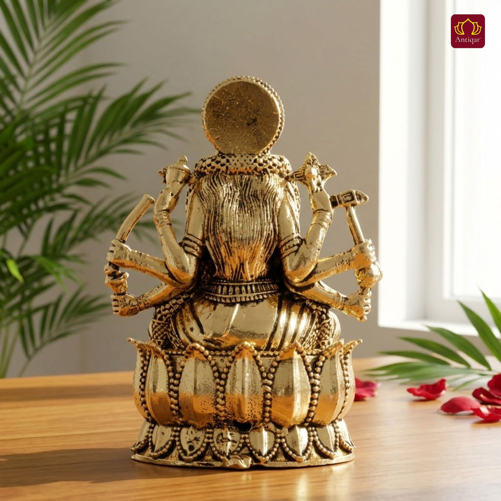 Brass Varahi Mata Idol - 5cm | Golden Finish | Spritual use for Home, Temple & Car dashboard Decor