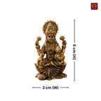 Brass Lakshmi JI Idol - 5cm | Golden Finish | Spiritual Decor for Temple, Home & Car Dashboard