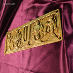 Brass Shankh Chakra Wall Plate – 8 cm | Antique Golden Finish | Handcrafted Spiritual Decor for Temple, Door, Wall & Home