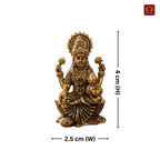 Brass Lakshmi JI Idol - 4cm | Golden Finish | Spiritual Decor for Temple, Home & Car Dashboard