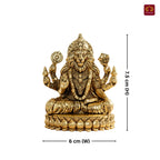 Brass Narsimha Ji Idol - 7.5cm  | Golden Finish | Spiritual Idol for Home, Office, Workshop, Temple & Car Dashboard Decor