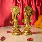 Radha Krishna Brass Idol | Handcrafted Art for Worship | Home, Temple & Vehicle Decor