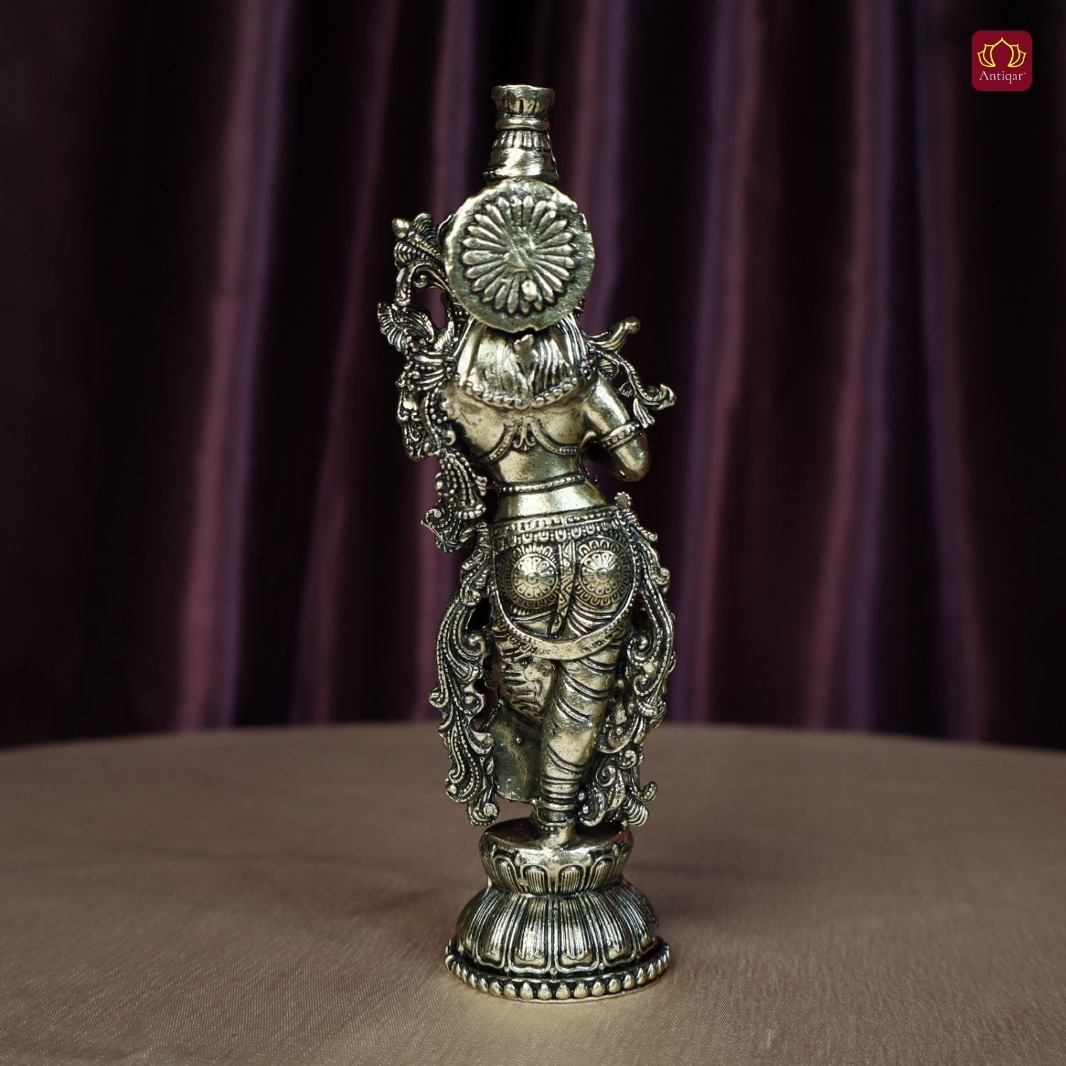 Brass Radha Rani Idol - 15cm | Antique Finish | Handcrafted Artwork | Home & Office Decor | Ideal for Gifting & Spiritual Blessings
