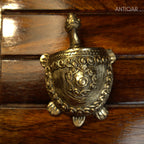 Dhokra Art Brass Turtle – 3 cm | Golden Antique Finish | Tribal Handcrafted Showpiece for Temple, Home & Table Decor