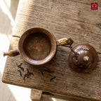 Tibetan Copper Tea & Coffe Kettle - 20cm | Antique Brown Finish |Traditional used for Serving Butter Tea & Spiritual Home Decor