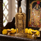 Brass Meenakshi Deviji Idol -8cm | Golden Finish | Spritual use for Home, Temple & Car Dashboard Decor
