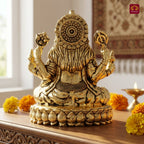 Brass Narsimha Ji Idol - 5cm  | Golden Finish | Spiritual Idol for Home, Office, Workshop, Temple & Car Dashboard Decor