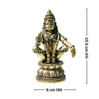Ayyappan Swami  Ji Idol - 10.5cm | Antique Finish | Handcrafted Idol for Temple, Home & Car Dashboard