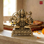 Brass Panchmukhi Hanuman Idol -5cm | Golden Finish | Spritual use for Home, Temple & Car Dashboard Decor