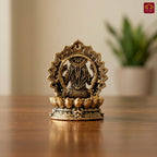 Brass Ganesh JI Idol - 4cm | Golden Finish | Spiritual Decor for Temple, Home & Car Dashboard