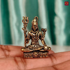 Brass Miniature Shiv Ji Idol - 3 cm | Antique Finish | Spiritual use for Temple, Home & Car Decor