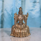 Brass Rajrajeshwari Deviji Idol - 8cm | Antique Finish | Religious Idol for Home, Temple & Car Dashboard Decor