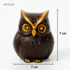Brass Owl Figurine – 7 cm | Brown Antique Finish | Handcrafted Showpiece for Home, Temple & Table Decor