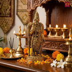 Brass Meenakshi Deviji Idol -8cm | Golden Finish | Spritual use for Home, Temple & Car Dashboard Decor