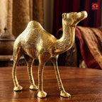 Brass Camel Showpiece - 18cm | Handcrafted Decor Piece for Living Spaces | Superfine Golden Finish