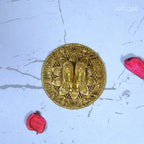 Brass Charan Paduka –2 cm | Yellow Antique Finish | Spiritual Symbol for Temple & Home Decor