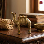 Brass Camel Showpiece – 13.5 cm | Superfine Finish | Handcrafted Decorative Figurine for Living Room & Office Decor