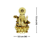 Brass Saraswati Ji Idol - 7.5cm | Antique Golden Finish | Spiritual Idol for Temple & Home Decor