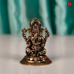 Brass Miniature Ganesh Ji Idol - 3cm | Antique Finish | Spritual use for Home, Temple & Car Dashboard Decor