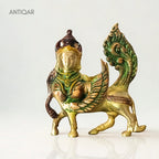 Kamdhenu Cow Brass Figurine | Artisan Crafted with Color Detailing | Pooja Room & Living Decor | Symbol of Prosperity & Divinity