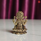 Brass Miniature Ganesh Ji Idol - 2.5cm | Antique Finish | Spritual use for Home, Temple & Car Dashboard Decor