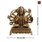 Brass Panchmukhi Hanuman Idol -4.5cm | Golden Finish | Spritual use for Home, Temple & Car Dashboard Decor