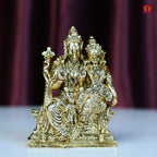 Brass Varah Laxmi Ji Idol – 6.5 cm | Golden Finish | Spiritual Idol for Home, Office, Workshop, Temple & Car Dashboard Decor