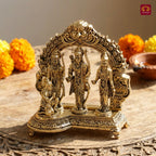 Brass Ram Darbar - 8.5cm | Golden Finish | Spiritual Idol for Temple & Home Decor