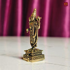 Brass Miniature Venkateswara Balaji Idol -4cm | Antique Finish | Spritual use for Home, Temple & Car Dashboard Decor